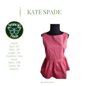 Kate Spade New York PinkBateau Neckline Sleeveless Top
